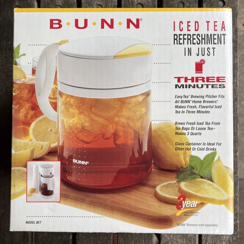 BUNN EASY TEA PITCHER 3 Quart Glass Ice Iced Decanter Pot NEW Sealed NOS